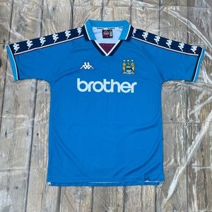 Manchester City 1997-99 Blue Shortsleeve Jersey